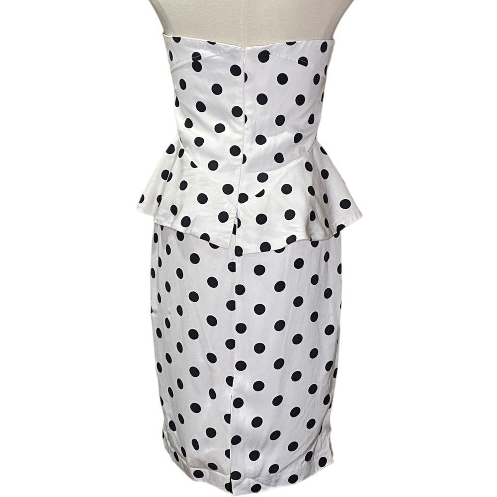 ***SOLD*** Bardot Suri Peplum Dress Polka Dot Strapless Size 8/M - Picture 8 of 13